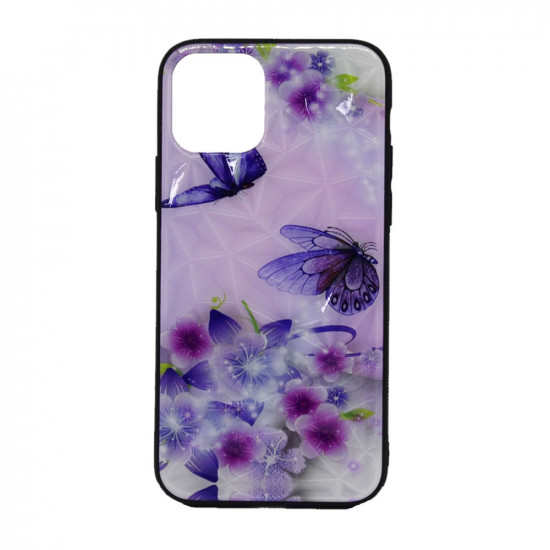 Capa Silicone Dura E Metal Apple Iphone 11 Pro Com Em Cristal Flor Desenho