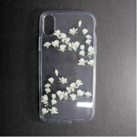 Capa Silicone Gel Com Desenho Flor Apple Iphone Xr Transparente Magnolia