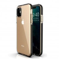 Apple Iphone 11 Pro Funda De Silicona Color De Esquina Flexible Negro / Transparente