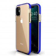 Apple Iphone 11 Pro Max Funda De Silicona Color De Esquina Flexible Azul / Transparente