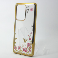 Capa Com Flor Desenho Samsung Galaxy S11e Dourado