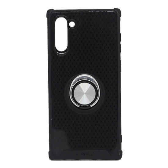 Capa Silicone Com Anel De Dedo Samsung Galaxy Note 10 Prata