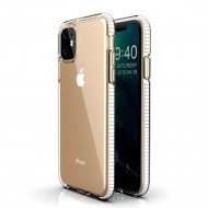 Apple Iphone 11 Pro Max Funda De Silicona Color De Esquina Flexible Blanco / Transparente