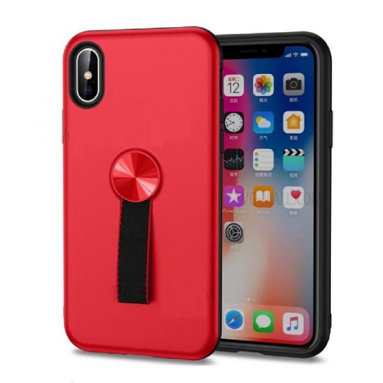 Cover For Iphone Xs With Ring Holder Red