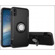 Capa Kickstand Magnético Con Soporte Del Anillo Tapa De La Protección De 360 Grados Para Iphone Xs Max Negro