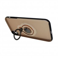 Capa Kickstand Magnético Con Soporte Del Anillo Tapa De La Protección De 360 Grados Para Iphone Xs Max Oro