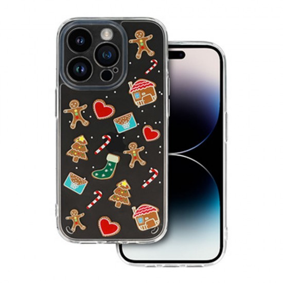 Apple Iphone 15 Pro Max Transparent Christmas Silicone Case Design 2 With Camera Protector