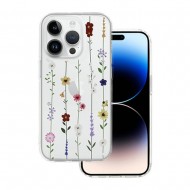 Funda De Silicona Apple Iphone 12 Pro Max Transparente Flor Design 4 Con Protector De Cámara