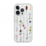 Apple Iphone 16 Pro Max Transparent Flower Design 4 Silicone Case