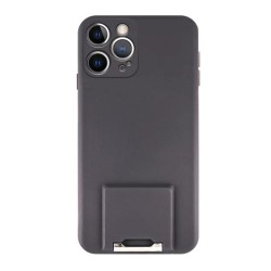 Apple Iphone 13 Pro Black Silicone Case With Camera Protector And Stand