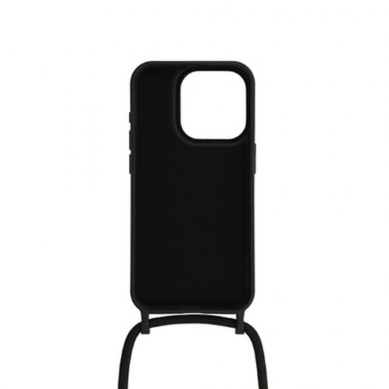 Funda De Silicona Apple Iphone 14 Pro Negro Con Cuerda