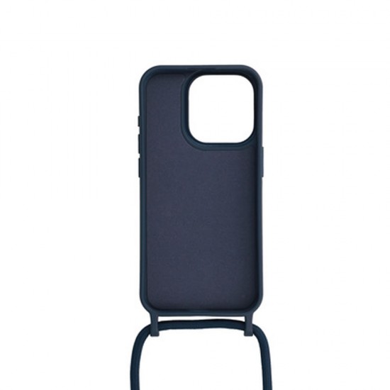 Apple Iphone 14 Pro Dark Blue Silicone Case With String