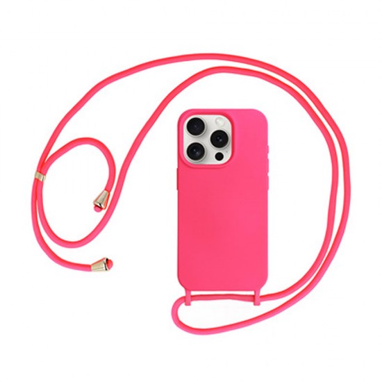 Funda De Silicona Apple Iphone 13 Pro Max Rosa Shock Con Cuerda