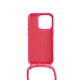 Capa Silicone Apple Iphone 13 Pro Max Rosa Choque Com Corda