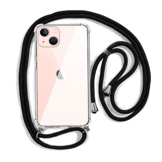Funda De Silicona Dura Anti-Shock Apple Iphone 13 Transparente Con