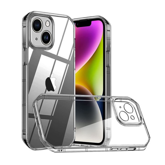 Capa Silicone Anti-Choque Apple Iphone 15 Plus Transparente Armor Com Protetor De Câmera