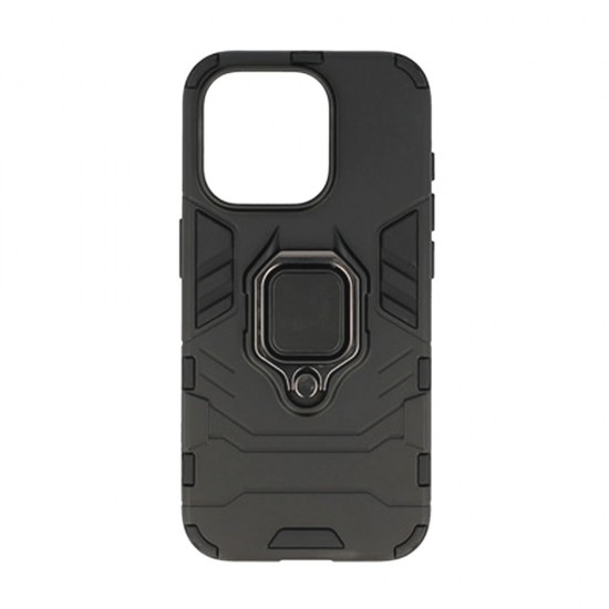 Funda De Silicona Antigolpes Armor Carbon Apple Iphone 15 Pro Max Negro Ring Armor