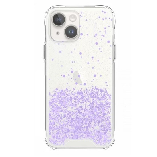 Capa Silicone Com Desenho Bling Glitter Apple Iphone 14 Roxo Com Protetor De Câmera