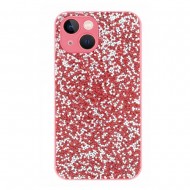 Capa Silicone Com Desenho Bling Glitter Apple Iphone 14 Vermelho Com Protetor De Câmera