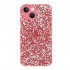 Funda De Silicona Bling Glitter Apple Iphone 14 Roja Con Protector De Cámara