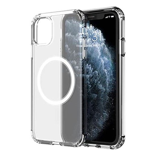 Funda De Silicona Dura Apple Iphone 11 Pro Max Transparente Magsafe