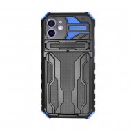 Funda De Silicona TPU Apple Iphone 11 Azul Con Protector De Cámara, Kickstand Y Tarjeteiro