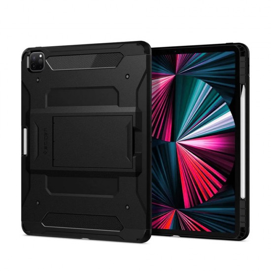 Apple Ipad Pro 12.9 (2022) Black Flip Cover TPU Tablet Case With Support