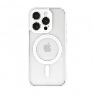 Funda De Silicona Dura Apple Iphone 13 Pro Max Blanco Magsafe Con Protector De Cámara