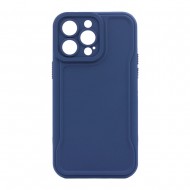 Capa Silicone Dura Apple Iphone 14 Pro Max Azul Com Protetor De Câmera