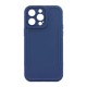 Funda De Silicona Dura Apple Iphone 14 Pro Max Azul Con Protector de Cámara