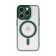 Funda De Silicona Dura Apple Iphone 13 Pro Max Verde Magsafe Con Protector De Cámara