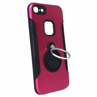 Apple Iphone 7/8 Red Silicone Hard Case With Finger Ring