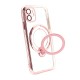 Funda De Silicona Apple Iphone 11 Rosa Magsafe Con Anillo De Dedo Y Lente Protectora De Cámara