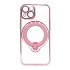 Funda De Silicona Apple Iphone 14 Rosa Magsafe Con Anillo De Dedo Y Lente Protectora De Cámara