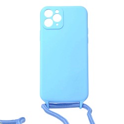 Apple Iphone 11 Pro Blue With Camera Protector Strap Silicone Gel Case