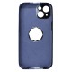 Apple Iphone 13 Navy Blue Aquarela Design 1 With Camera Protector Silicone Gel Case