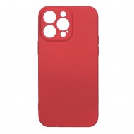 Funda De Gel De Silicona Apple Iphone 14 Pro Max Rojo Con Protector De Cámara