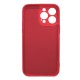 Funda De Gel De Silicona Apple Iphone 14 Pro Max Rojo Con Protector De Cámara