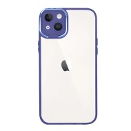 Capa Silicone Gel Bumper Apple Iphone 14 Plus Azul Com Protetor De Câmera Elektro