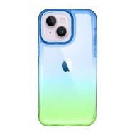 Funda De Gel De Silicona Bumper Apple Iphone 14 Plus Azul Verde Gradiente Elektro