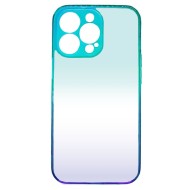 Funda De Gel De Silicona Bumper Apple Iphone 13 Pro Verde Gradiente Con Protector De Cámara