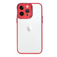 Funda De Gel De Silicona Bumper Apple Iphone 14 Pro Max Rojo Elektro Con Protector De Cámara