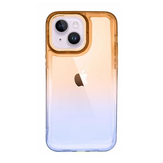 Funda De Gel De Silicona Bumper Apple Iphone 14 Naranja Azul Gradiente Elektro