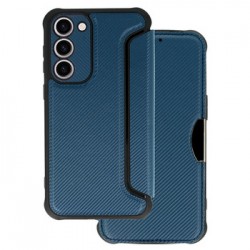 Funda Flip Cover Samsung Galaxy A14 5G Azul Marino Razor Carbon Con Protector De Cámara