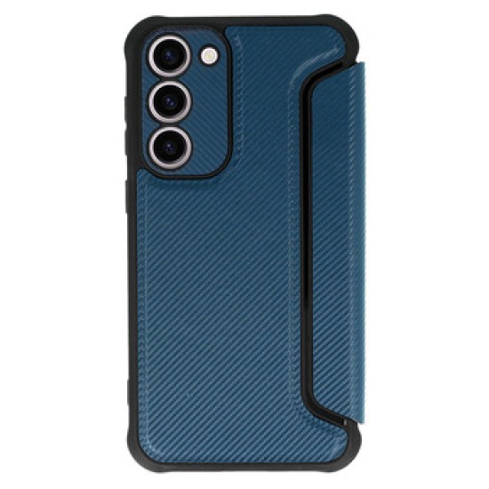 Funda Flip Cover Samsung Galaxy A14 5G Azul Marino Razor Carbon Con Protector De Cámara