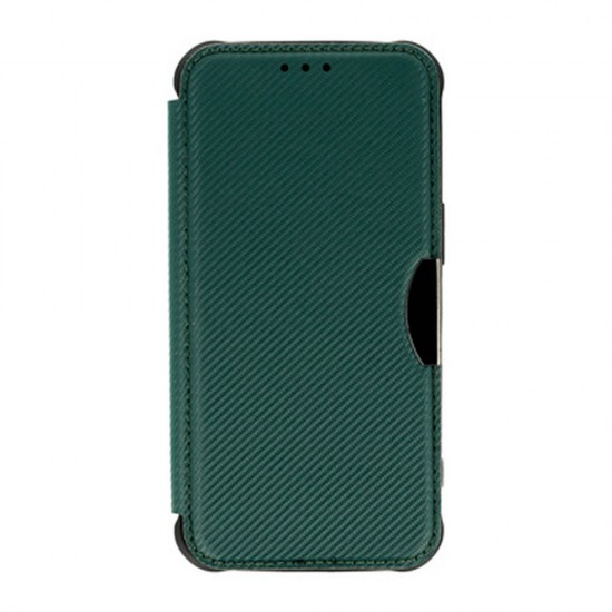 Funda Flip Cover Samsung Galaxy A13 4G Verde Oscuro Razor Carbon Con Protector De Cámara