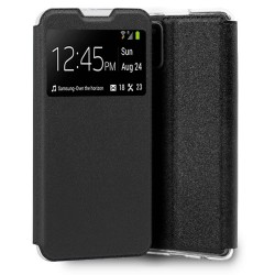 Funda De Silicona Flip Cover Con Candy Window Samsung Galaxy A03s Negro