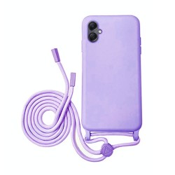 Capa Silicone Samsung Galaxy A05 Lilás Com Corda