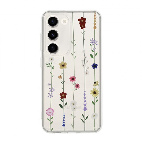 Capa Silicone Samsung Galaxy A14 4g/5g Transparente Flor Design 4 Com Protetor De Câmera