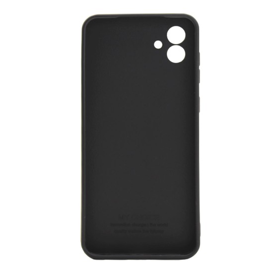 Samsung Galaxy A04 Black Silicone Case With 3D Camera Protector